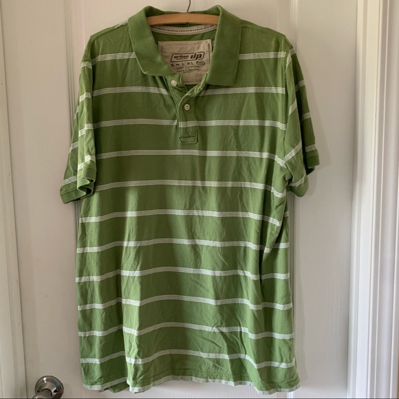 Green and white striped polo - Picture 1 of 3